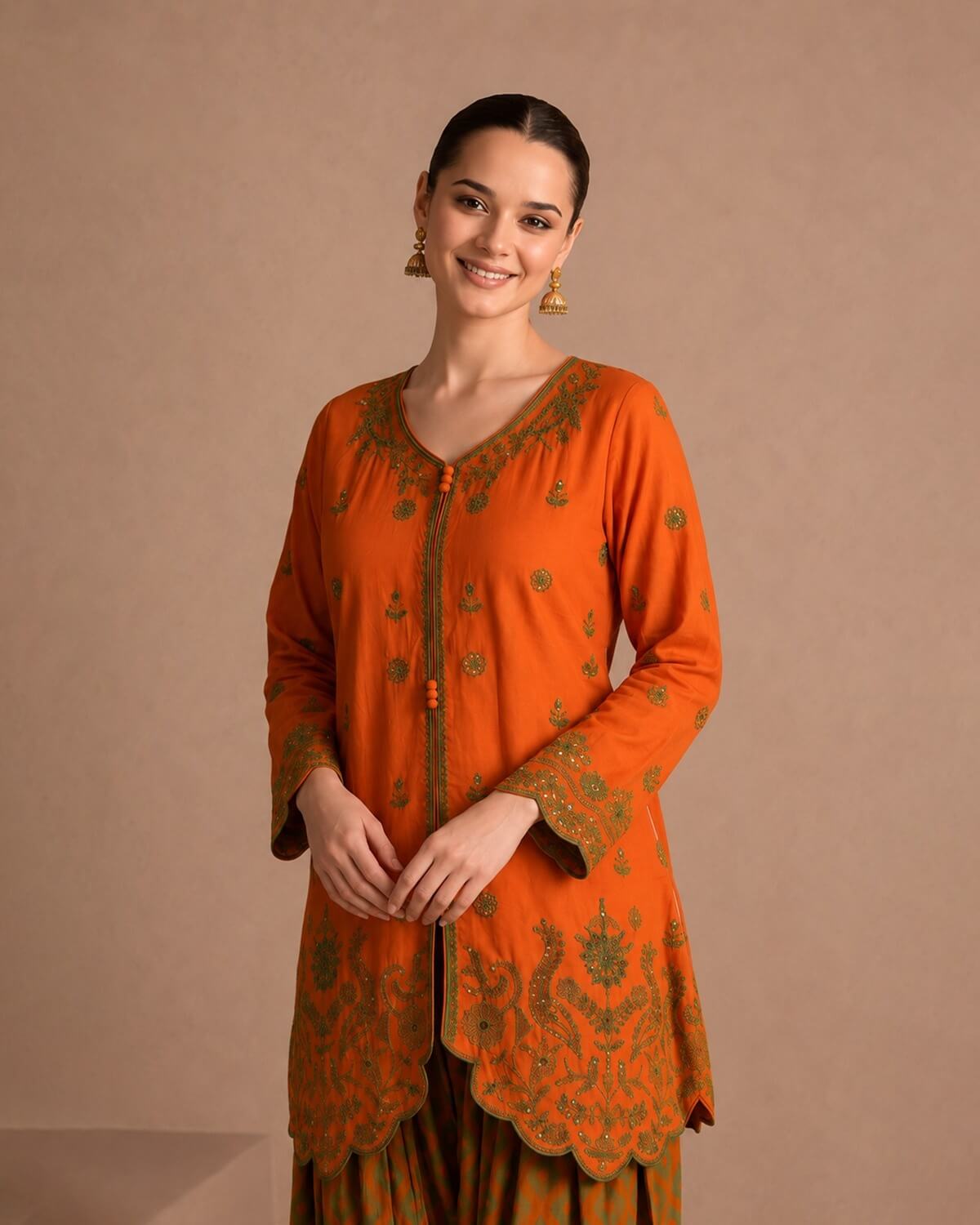 Burnt Orange Embroidered Lawn 2-Piece Suit – View 4